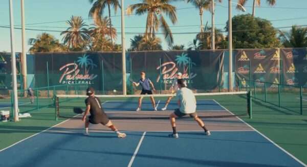 Tyson digging deep to hit this pickleball
