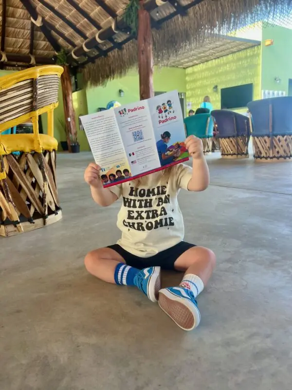 Sunny reads up on the Padrino foundation